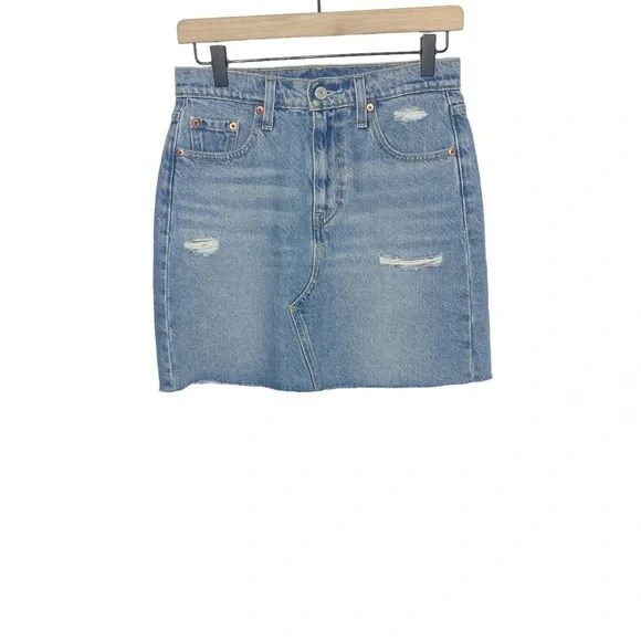Levi’s denim skirt distressed size 26 - Picture 2 of 4